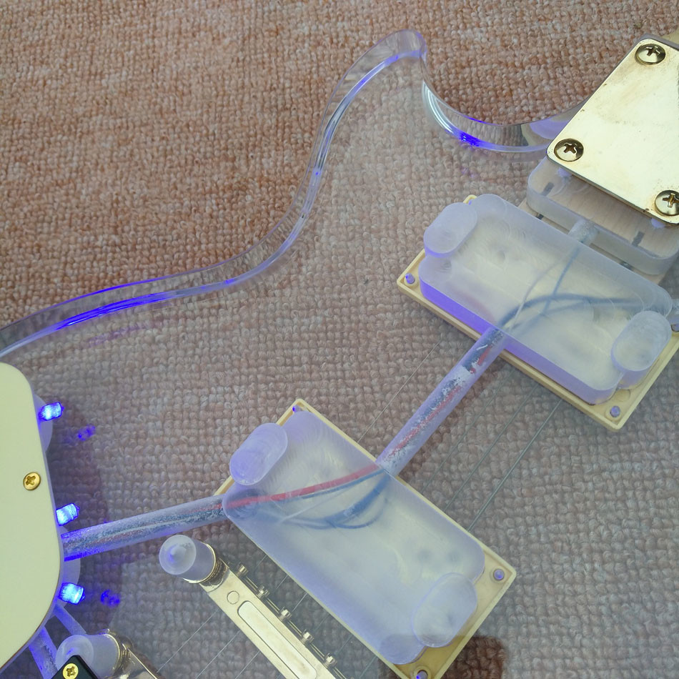 High quality Standard LP acrylic electric guitar, rosewood Fingerboard LED light LP 1959 R9 electric guitar, free shippi