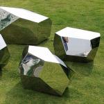 Stainless Steel Sculpture Garden Mirror Polished Geometric Modern Abstract Art