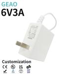 Industrial 6V 3A Wall Mount Power Adapters 18W 100VAC - 240VAC