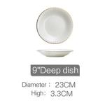 Gold line White Bone china embossed tableware Wedding Ceramic charger plate
