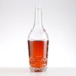 Wooden Corks 750ml Glass Bottle for Vodka Latest Delicate Emboss Design and Hot