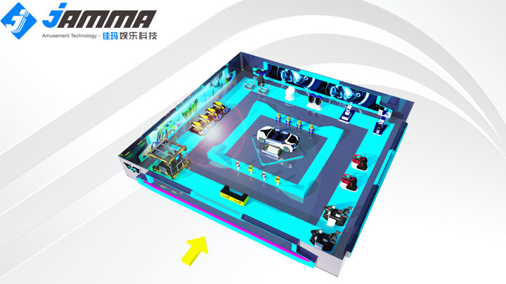 Multi Players Virtual Reality Center Custom Indoor 100 Sqm Electic System