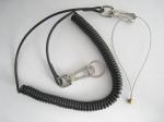 Plastic 40cm Long Black Coiled Leash Connector w/2pcs Plastic Clip Ends