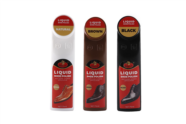 2.46 Fl. Oz. Black Color Liquid Shoe Polish Restore Shine Gloss To Leather Shoes Boots Shines Leather Carnauba Nourishes