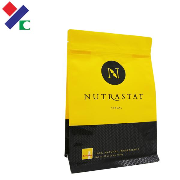 Flat Bottom Biodegradable Packaging Bags Laminated Pouch For Coffee Bean