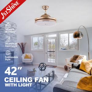 Wholesale Invisible Acrylic Lampshade Foldable Ceiling Fan With Dimmable Light from china suppliers