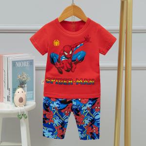 Wholesale Boys And Girls Korean Shorts Air Conditioned Suits With Cartoon Spider Man from china suppliers