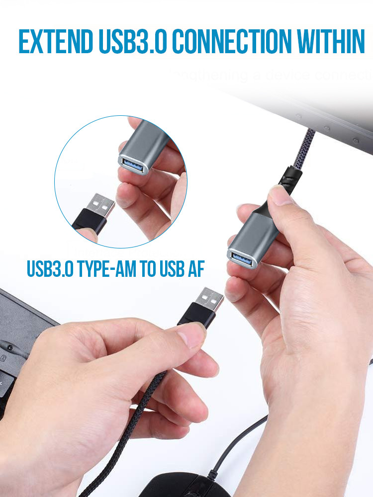 5Gbps Data Transfer USB Data Extension Cable Type A Male to Female
