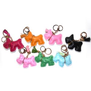 Wholesale Car Charm Pandent Cute Dog 8cm Engraved Leather Keychain ROHS Approved from china suppliers