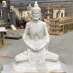 Wholesale Vintage Marble Fasting Buddha Statue Hindu God Indian Religious Life Size from china suppliers