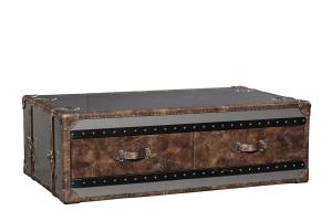 Wholesale Stainless Steel Side Coffee Table 1.3M Length 4 Drawers Top Genuine Leather Handle from china suppliers