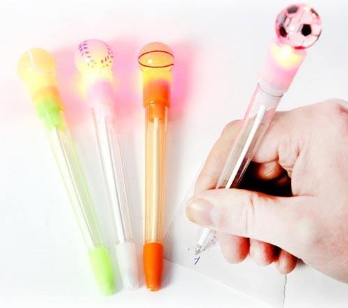 Quality Football Novelty Plastic Pens For Kids With LED Light for sale