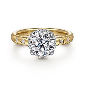 Wholesale 18K 14K 10K Solid Gold Customized Lab Created Diamond Halo Engagement Rings from china suppliers