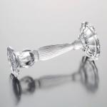 18cm Height Clear Glass Taper Candlestick Holders Lead Free Machine Pressed