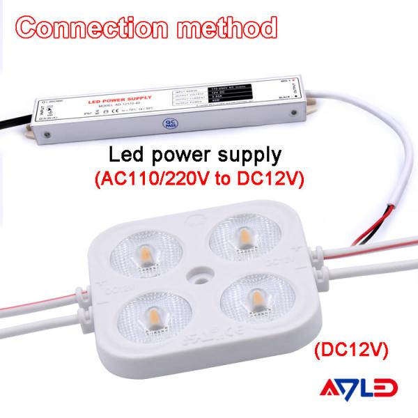 12v 4w Led Injection Module Outdoor Advertising Smd 2835 Square 4 Led Module