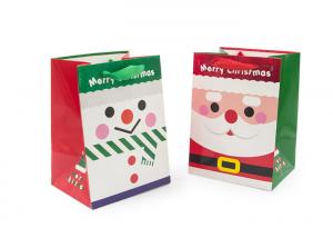 Wholesale Full Color Printed Merry Christmas Gift Bags With Glitter CE Certification from china suppliers