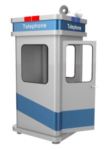 Wholesale Vandal Resistant Soundproof Phone Booth Robust Galvanised Metal Material Stand Alone from china suppliers
