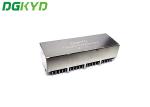 Metal Shielded Cat 5 Four Port RJ45 Modular Jack 1000 Base-Tx / G/ Y LED