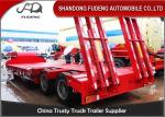 2 / 3 Axle Low Bed Semi Trailer 30 - 90 Tons Heavy Duty Machine Transportation