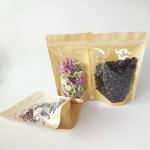 Customized Gravure Printed Front Clear Stand Up Kraft Paper Bag Moisture Proof