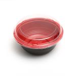 Disposable food packaging box Round red plastic thickened fast food box with lid