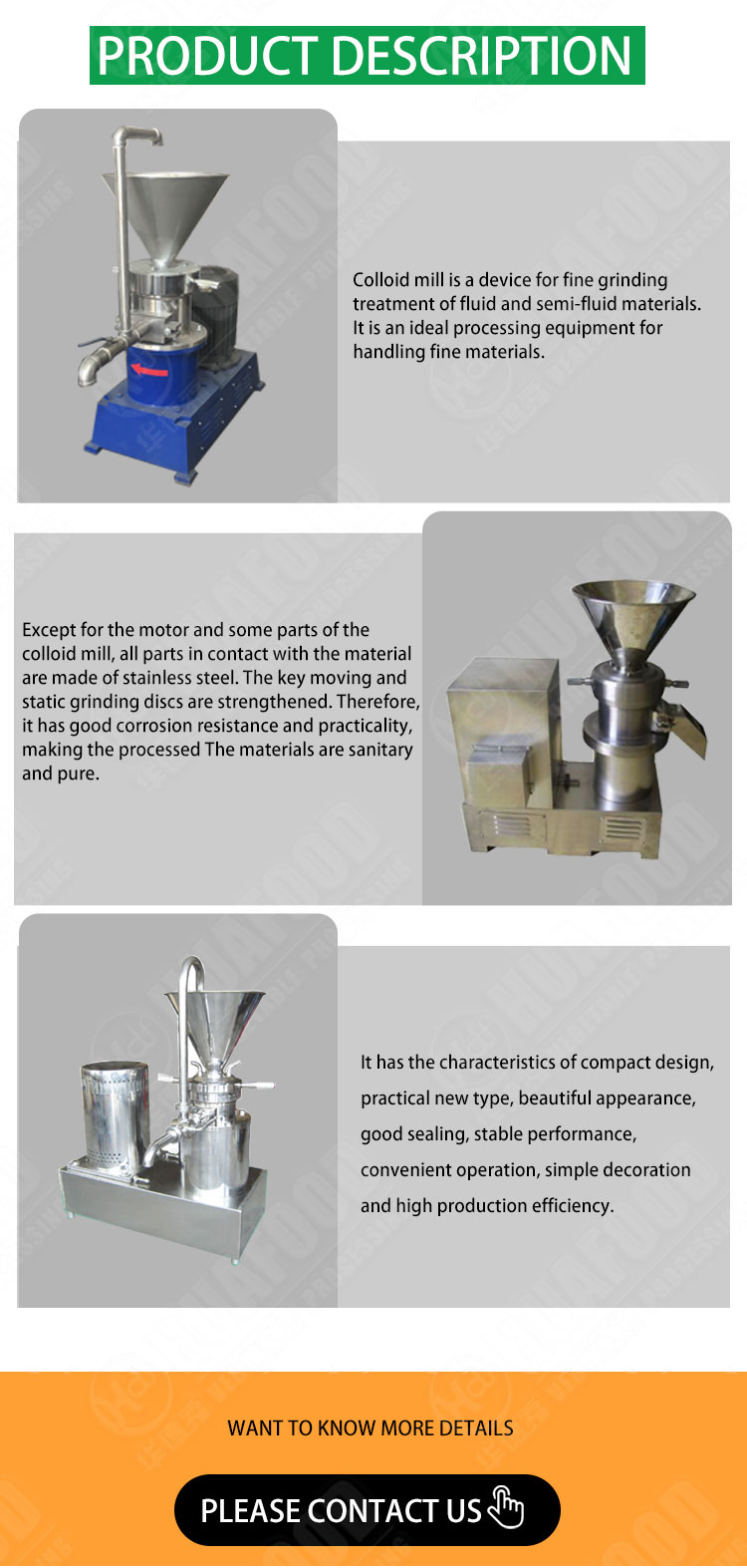 Stainless Steel Food Grinding Machine Peanut Butter Making Machine
