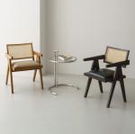 Wooden Rattan Dining Armrest Chair with Solid Wood Construction General Home