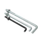 Heavy Tensile Zinc Plated Foundation Bolt L Type Anchor Bolts With Nuts M12 7