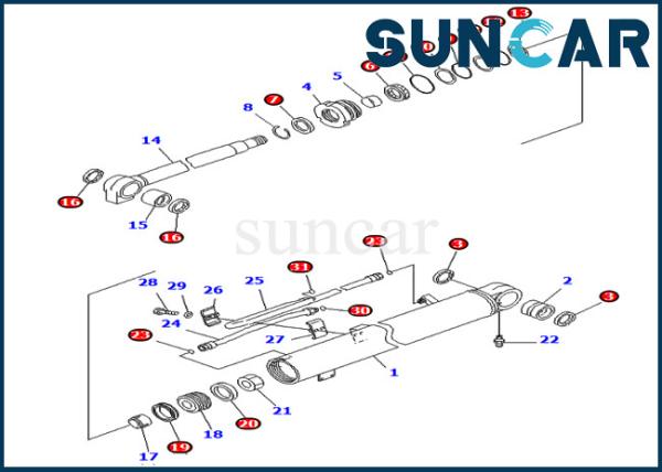 707-98-36700 7079836700 Boom Sealing Kit Hydraulic Cylinder For PC78MR-6 PC78US