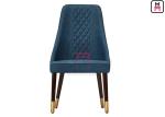 Custom Wood Restaurant Chairs Tufted Upholstered Micro Fiber Leather Armless