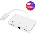 ISO9001 0.5M Lightning 3 In 1 Adapter With 3.5mm Headphone Jack