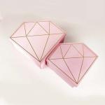 FSC Custom Printed Diamond Flower Box Gold Hot Stamping Diamond Rose Box