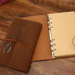 Paper Cover Custom Hardcover PU Leather Perfect Binding Jornals with 80 Inner