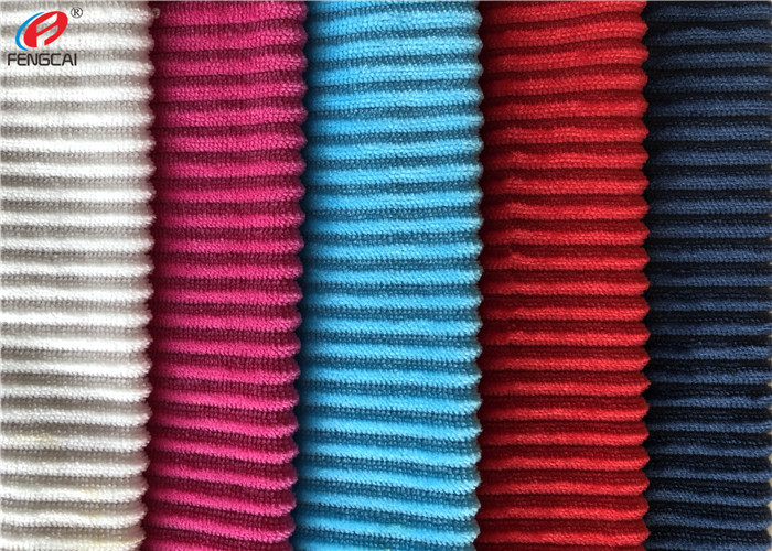 Soft Comfortable Short Pile Fabric 100% Polyester Strip Design Minky Velboa Fabric