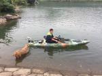 395*92*35cm Single Fishing Kayak Woowave Design With Pedal Drive and Electric