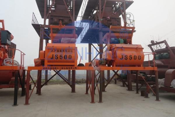 Horizontal Twin Shaft JS500 Concrete Mixer Reliable Performance Circuit