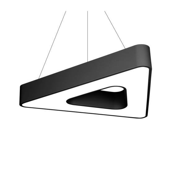 Black Galvanized LED Linear Lights , Triangle Industrial Linear Pendant Lighting