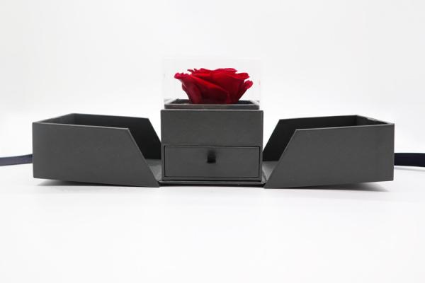 Preserved Flowers In Box Single red rose eternal flower with gift box Valentine