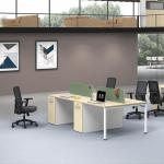 Modular Office Table Workstation Cubicle Wooden Office Workstation For 4 People