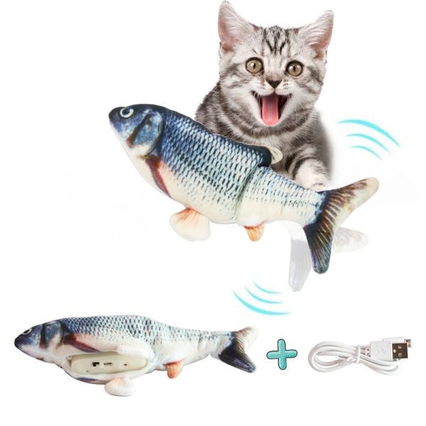 USB Charge Electric Simulation Flopping Fish Cat Toy Hallupets Self Playing Cat