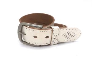 Wholesale White 1-1/2“ Mens Casual Leather Belt With Logo Custom from china suppliers