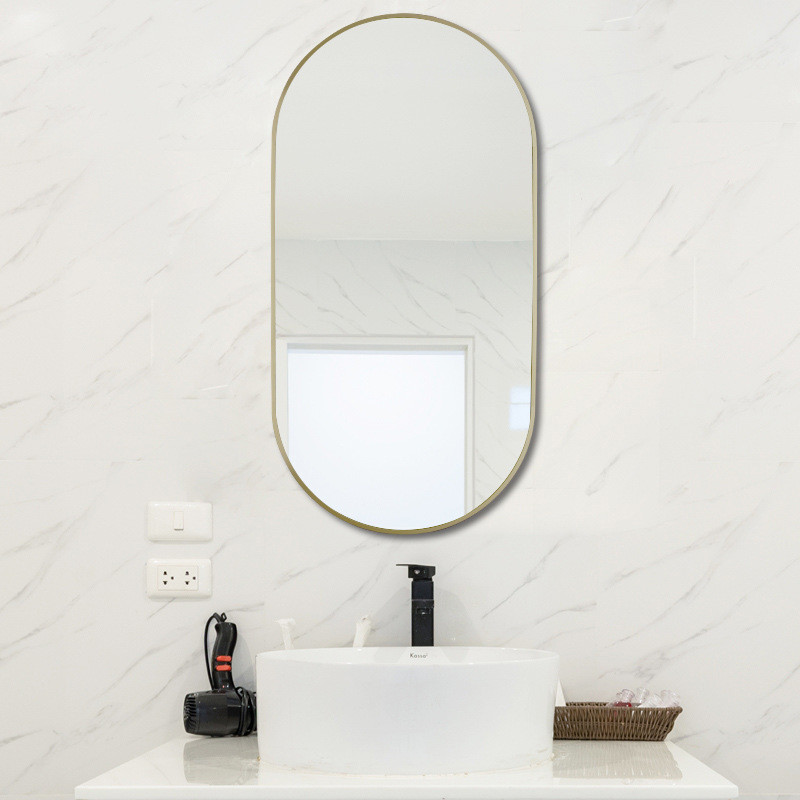 Anodizing Brushed Aluminium Oval Picture Mirror Frames For Dining Room Bedroom
