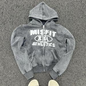 Wholesale Custom Vintage Stone Washed Applique Patchwork Embroidery Hoodies Heavy Cotton Grey Cropped Zip Up Distressed Hoodie from china suppliers