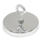 Black rubber coated pot magnet with hook, POTN03-40A