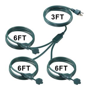 Wholesale IP11 Green Color Multi Ways Us Cord 515P To 3X Nema 515R Electrical Outlet Mains Power Cable Splitter from china suppliers