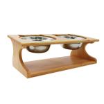 Non-folding Rack Height Adjustable Raised Bamboo Sublimation Dog Bowls Pet