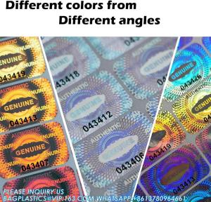 China Authentic Hologram Labels/Stickers Silver Transfer Tamper Evident Security Warranty Void Seals/Stickers High Security on sale