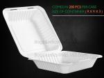 Compostable Clamshell Take Out Food Containers, Natural Disposable Bagasse, Eco