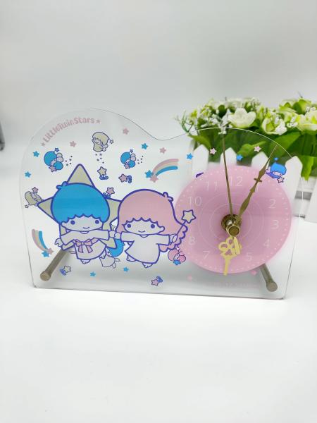 Offset Printing Acrylic Clock Stand 20cm X 14cm X 6cm Size Fashionable