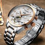 Wholesales China men steel automatic skeleton mechanical watch automatic watch